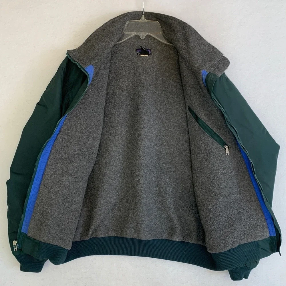 VTG Patagonia Shelled Synchilla Jacket Mens M‎ Green Fleece Lined Bomber USA